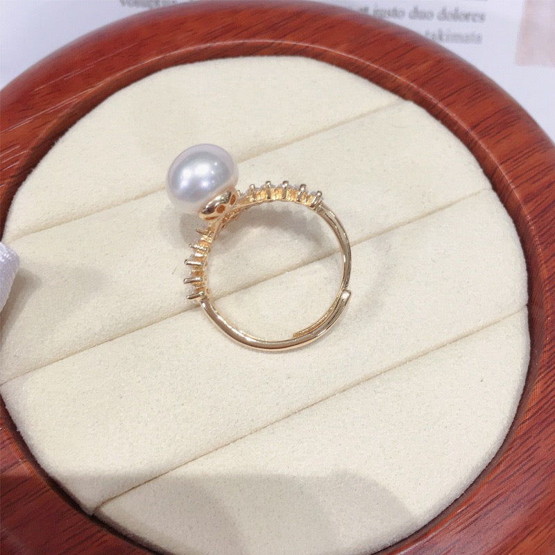 Crown Zircon Freshwater Pearl Ring