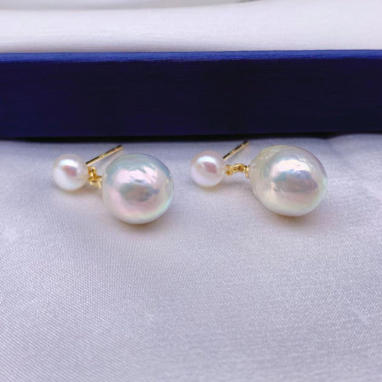 Classic Dual Baroque Pearl Earrings -14kGold