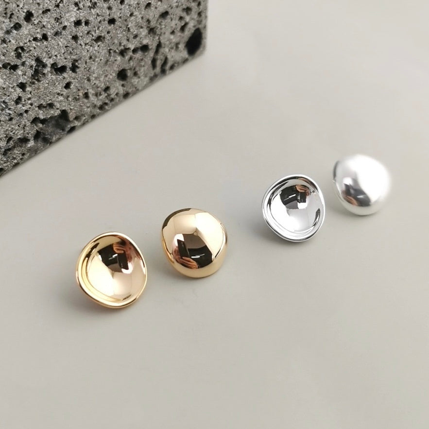 Bold Asymmetric Earrings-18kGold on Silver