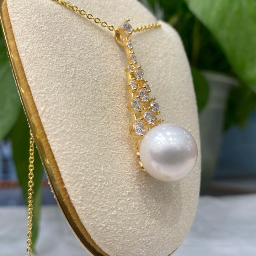 Queen Crown Pearl Necklace- AAAA 14mm Freshwater