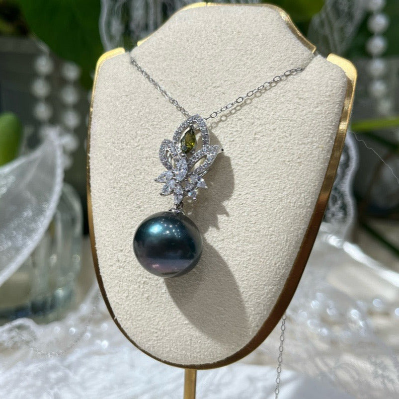 AAA 13-14mm Natural Black Pearl Luxurious Necklace
