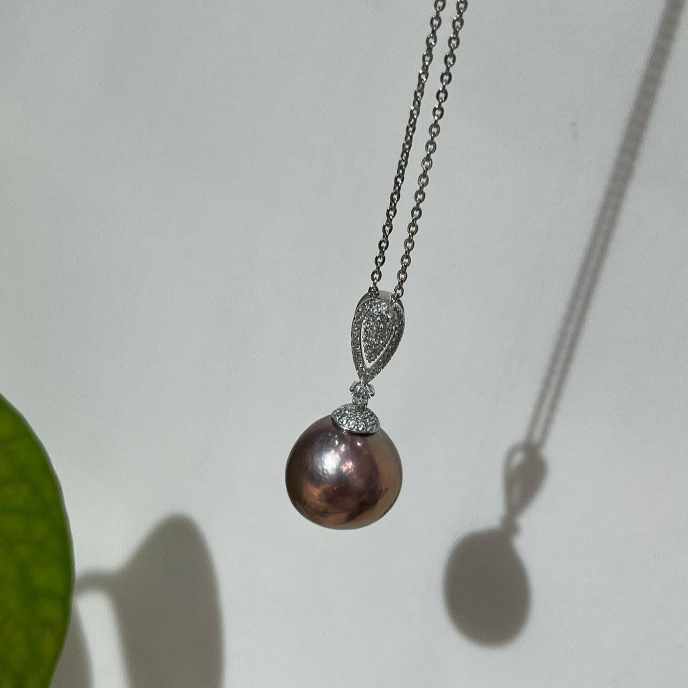 Rainbow Luster Purple AAA 14-15mm Baroque Pearl Necklace