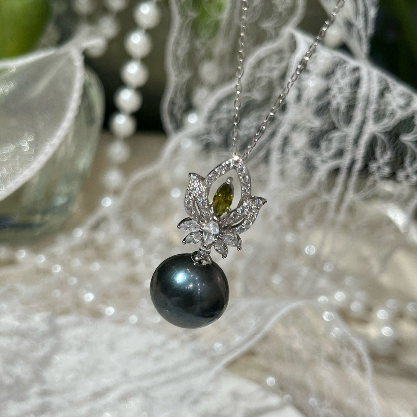 AAA 13-14mm Natural Black Pearl Luxurious Necklace