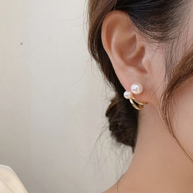 Unique Two-way Wear Pearl Stud Earrings