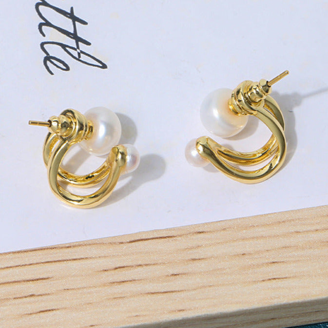 Unique Two-way Wear Pearl Stud Earrings