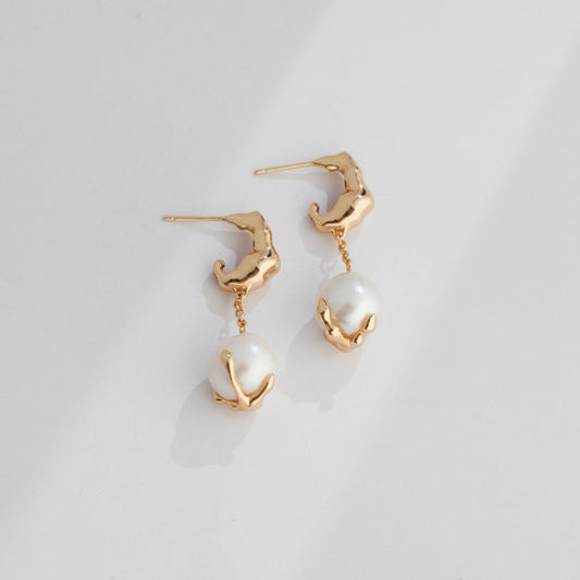 Love Holder Pearl Earings/Necklace- 18kGold Silver