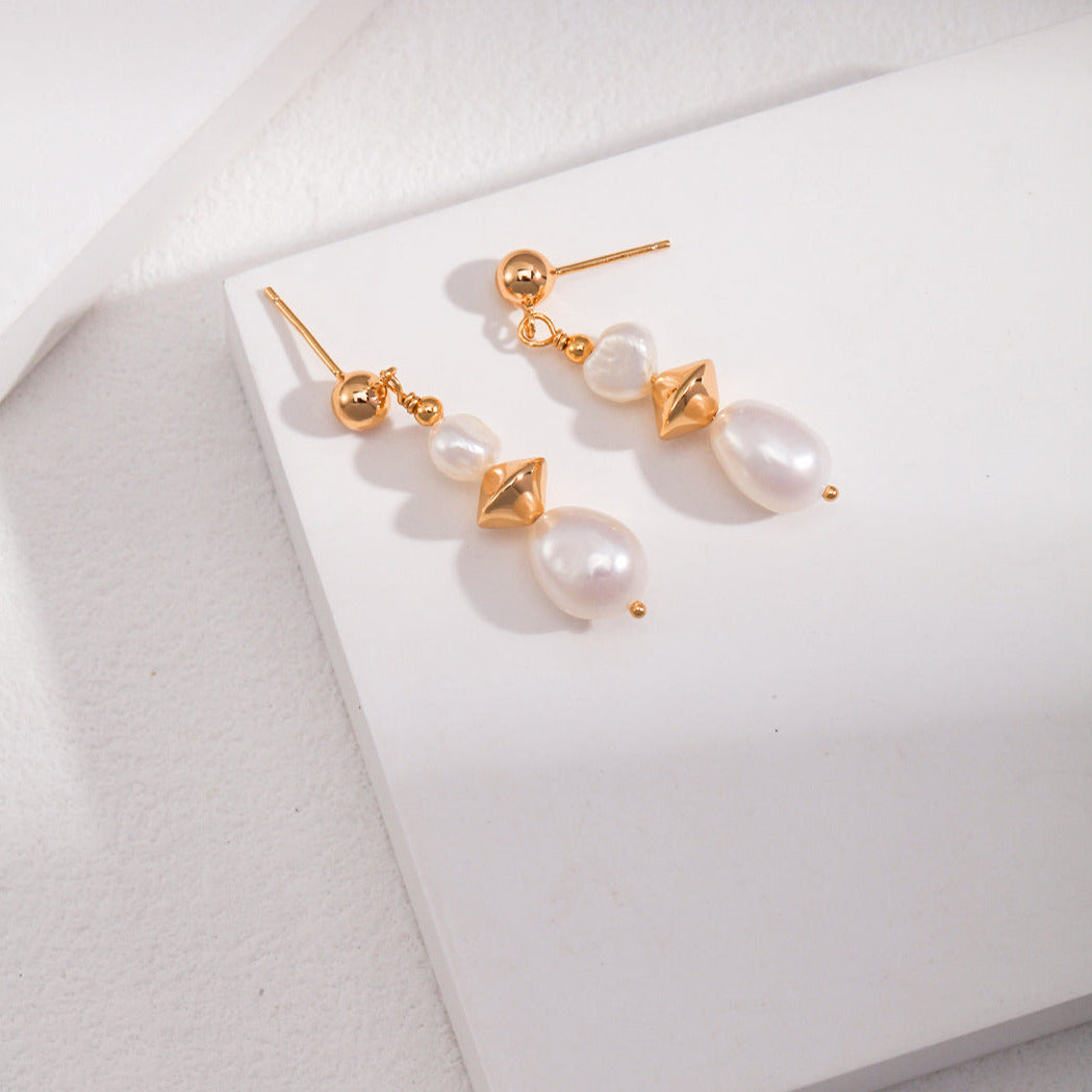 Potato Baroque Pearl-18kGold on Silver