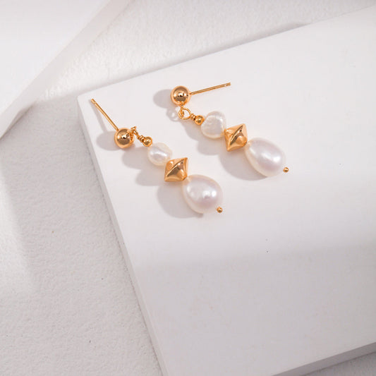 Potato Baroque Pearl-18kGold on Silver