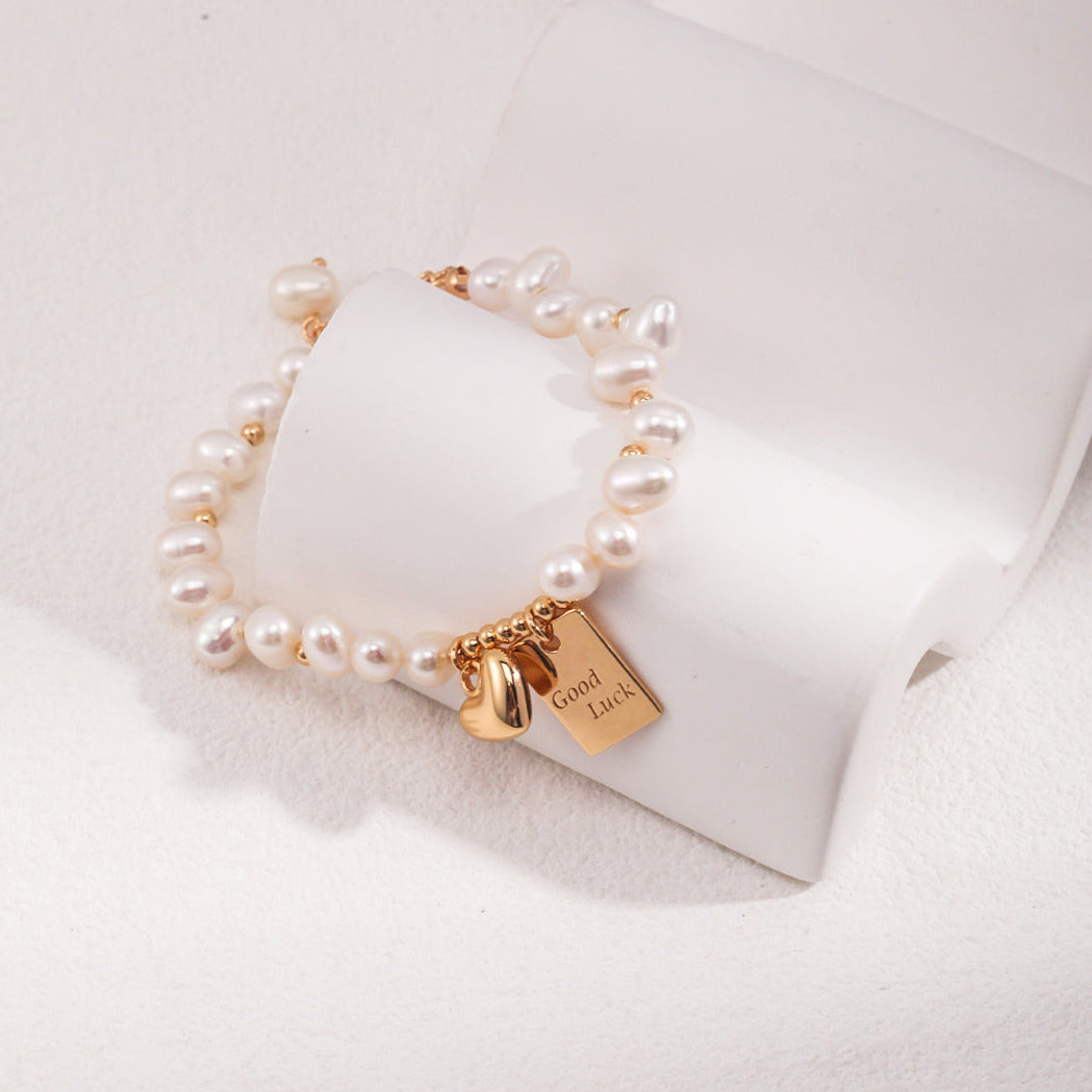 Good Luck Baroque Pearl Bracklet -18k Gold on Silver