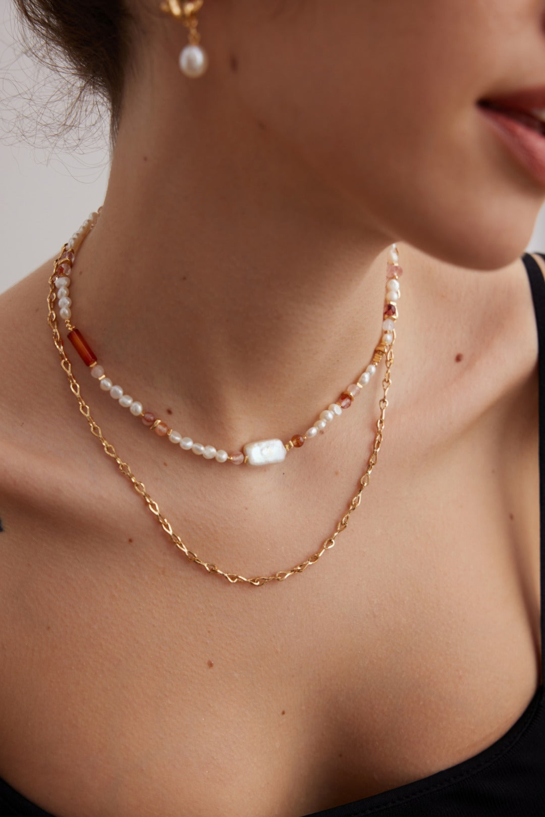 Strawberry Crystal Baroque Pearl Chocker