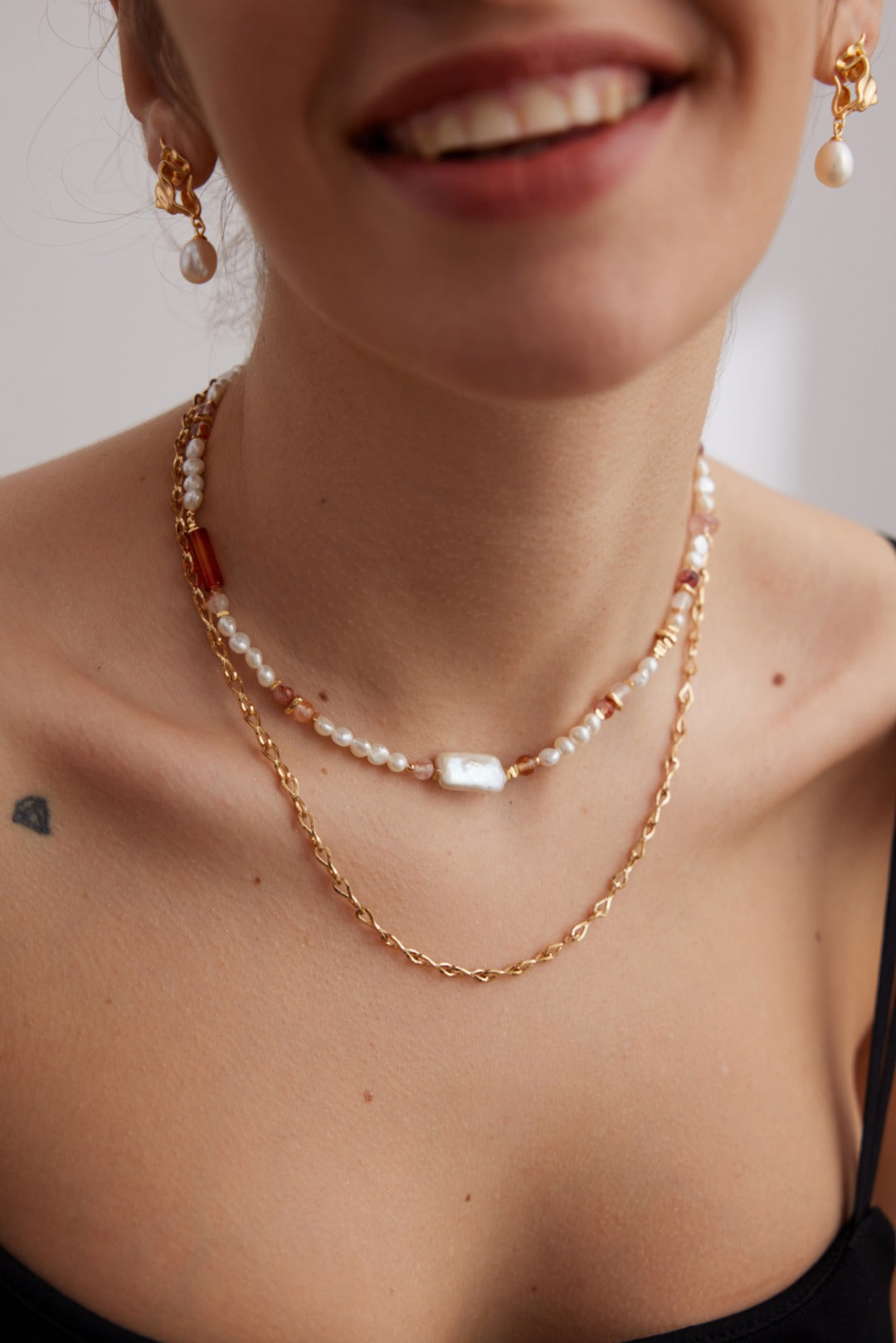 Strawberry Crystal Baroque Pearl Chocker