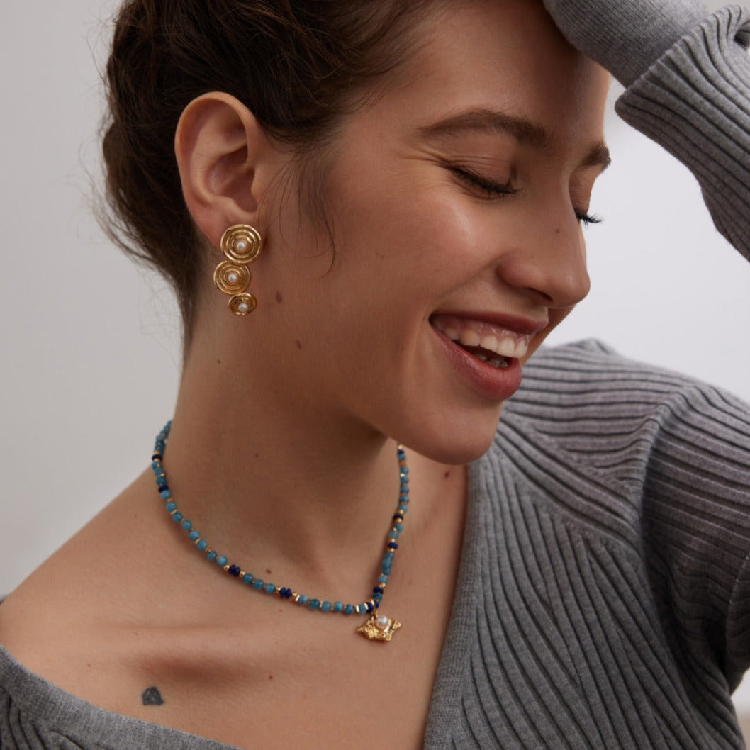 Lucky Target Circle Earrings- 18k gold on silver