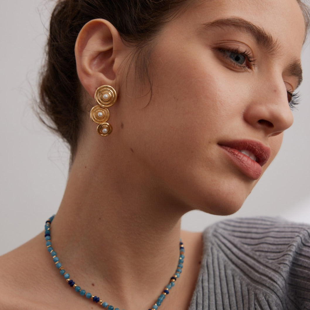 Lucky Target Circle Earrings- 18k gold on silver