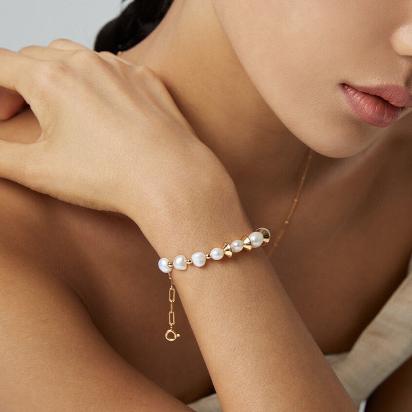 Potato Baroque Pearl-18kGold on Silver