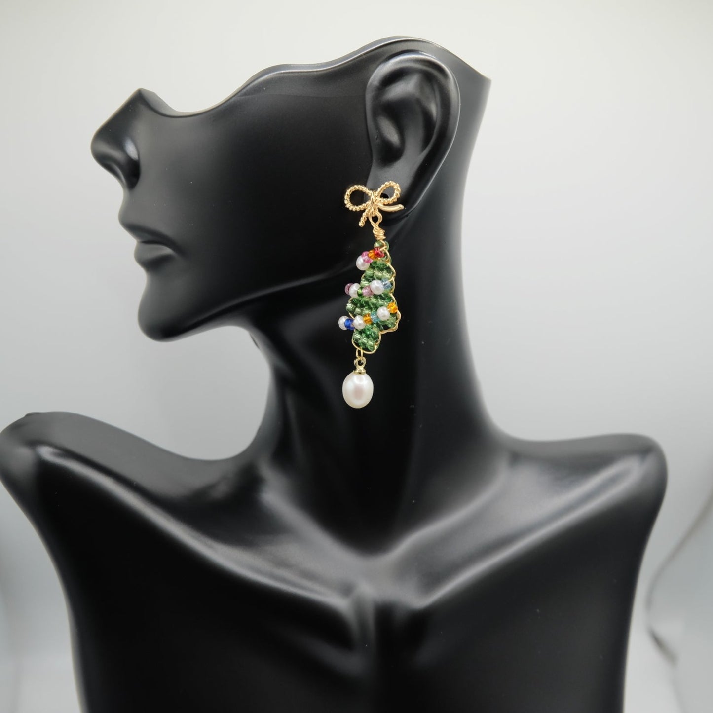 Christmas Tree Pearl Ear Drops