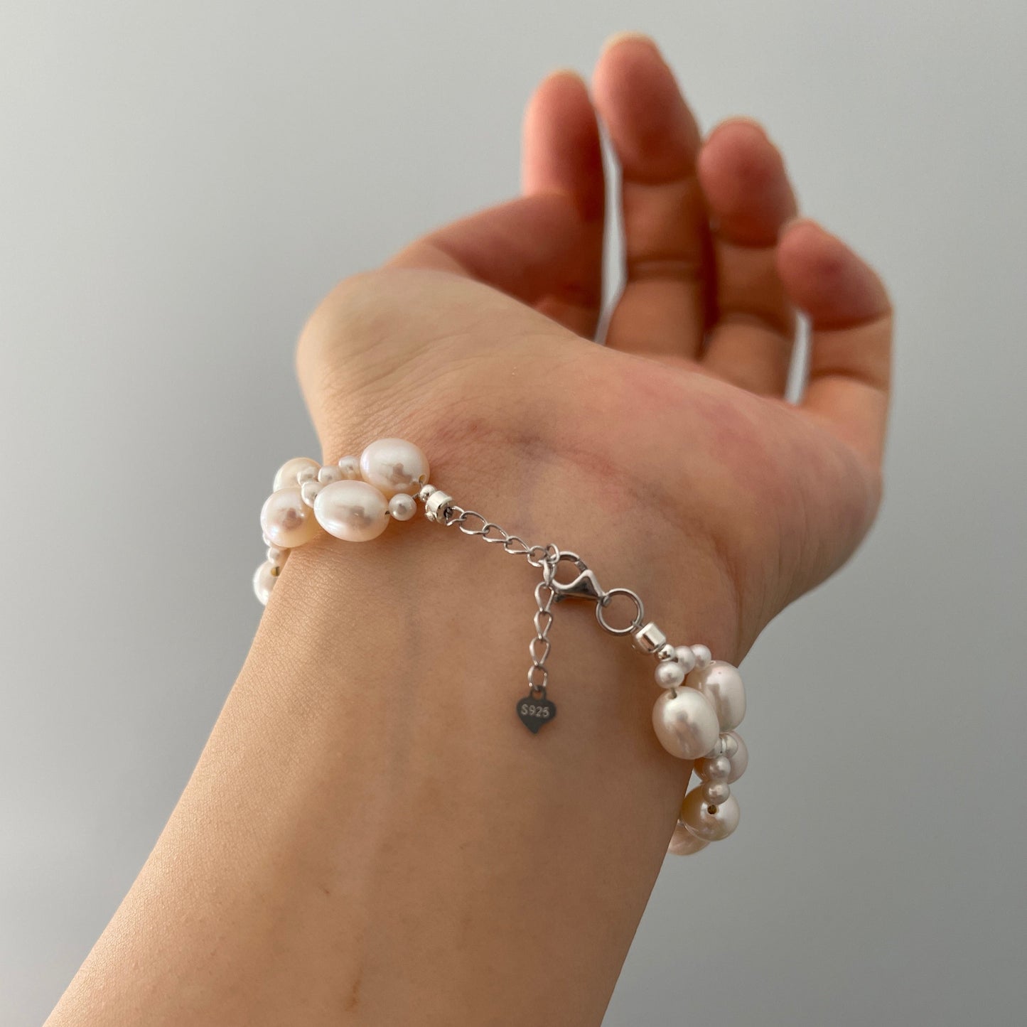 Twist Bridal Oval Pearls Bracelet
