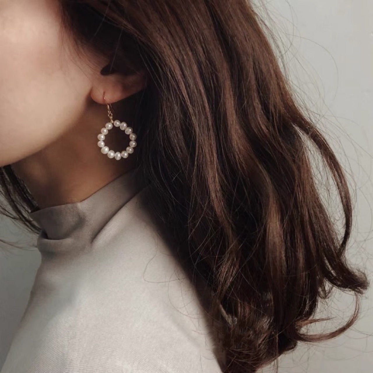 Pearl Circle Earring Dangle