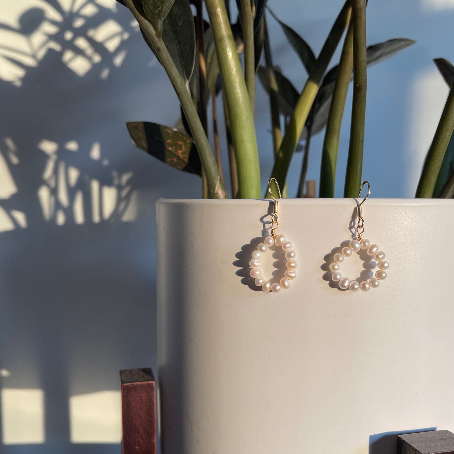 Pearl Circle Earring Dangle