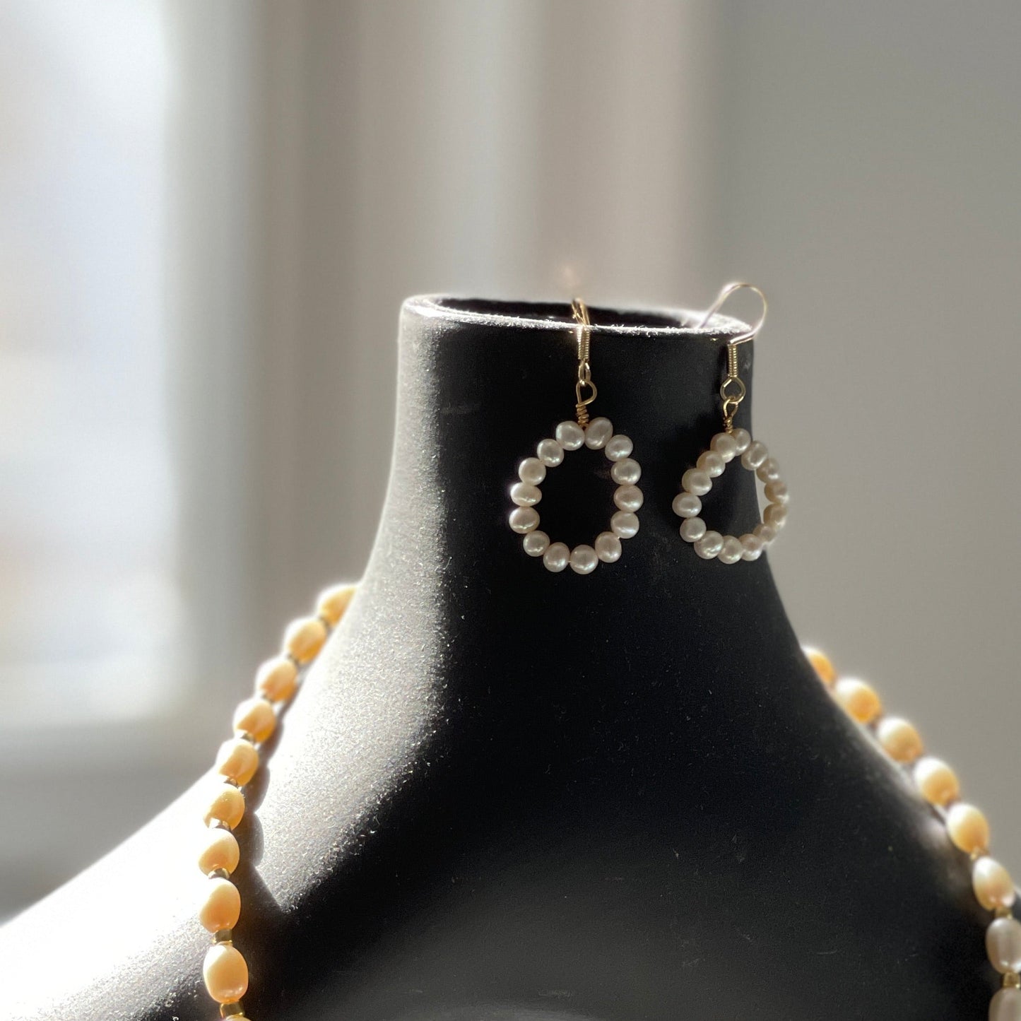 Pearl Circle Earring Dangle