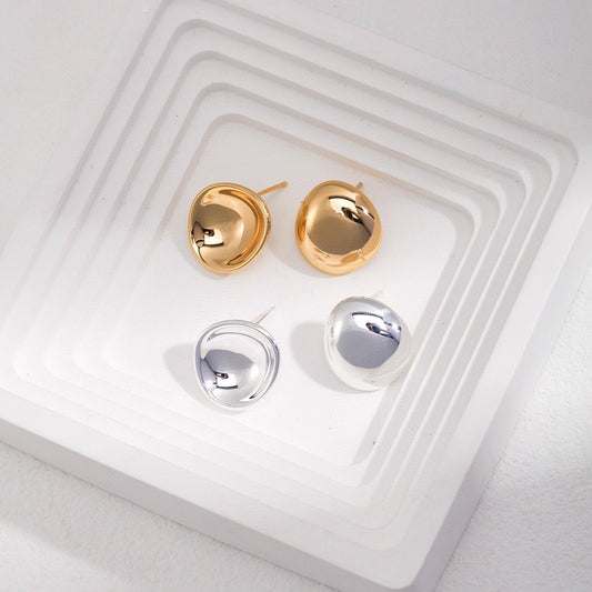 Bold Asymmetric Earrings-18kGold on Silver