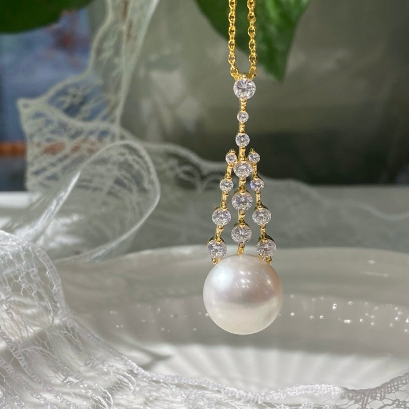 Queen Crown Pearl Necklace- AAAA 14mm Freshwater