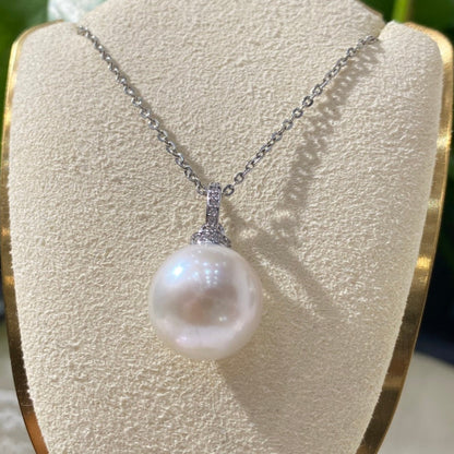 [Simpearl Signature] AAAA 15mm Freshwater Pearl Pendant(Silver)