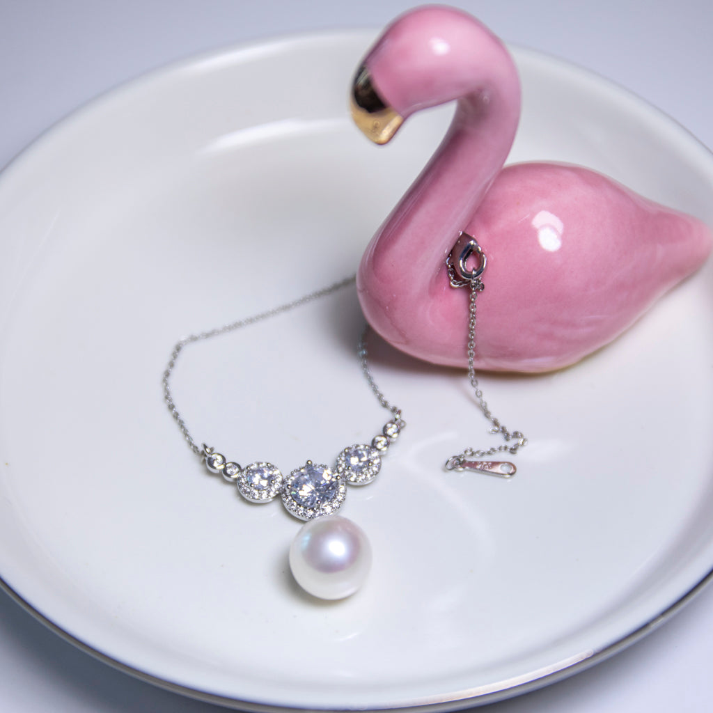 Luxurious Queen Zircon Large Size 13mm AAAA Pearl Necklace