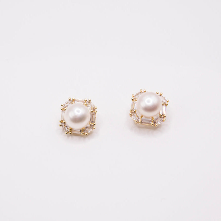 10mm Round Pearls Embed on Square Settings