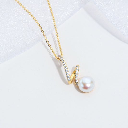 S-Curve Freshwater Pearl Necklace