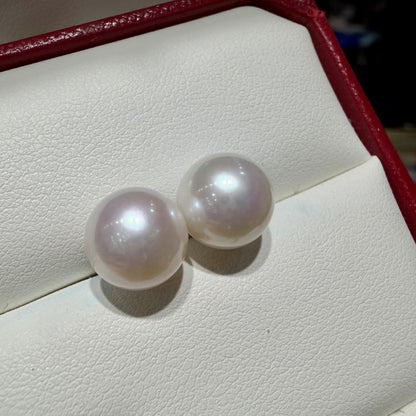 Classic Freshwater Pearl Stud Earrings,, 10–11mm featuring 10–11mm white freshwater pearl
