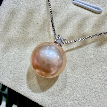 Diana Manta Pink Pearl Necklace, 12–13mm featuring 12–13mm manta pink freshwater edison pearl