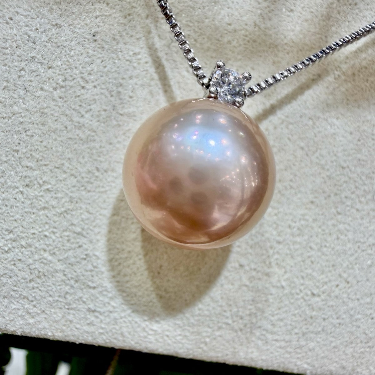 Diana Manta Pink Pearl Necklace, 12–13mm featuring 12–13mm manta pink freshwater edison pearl