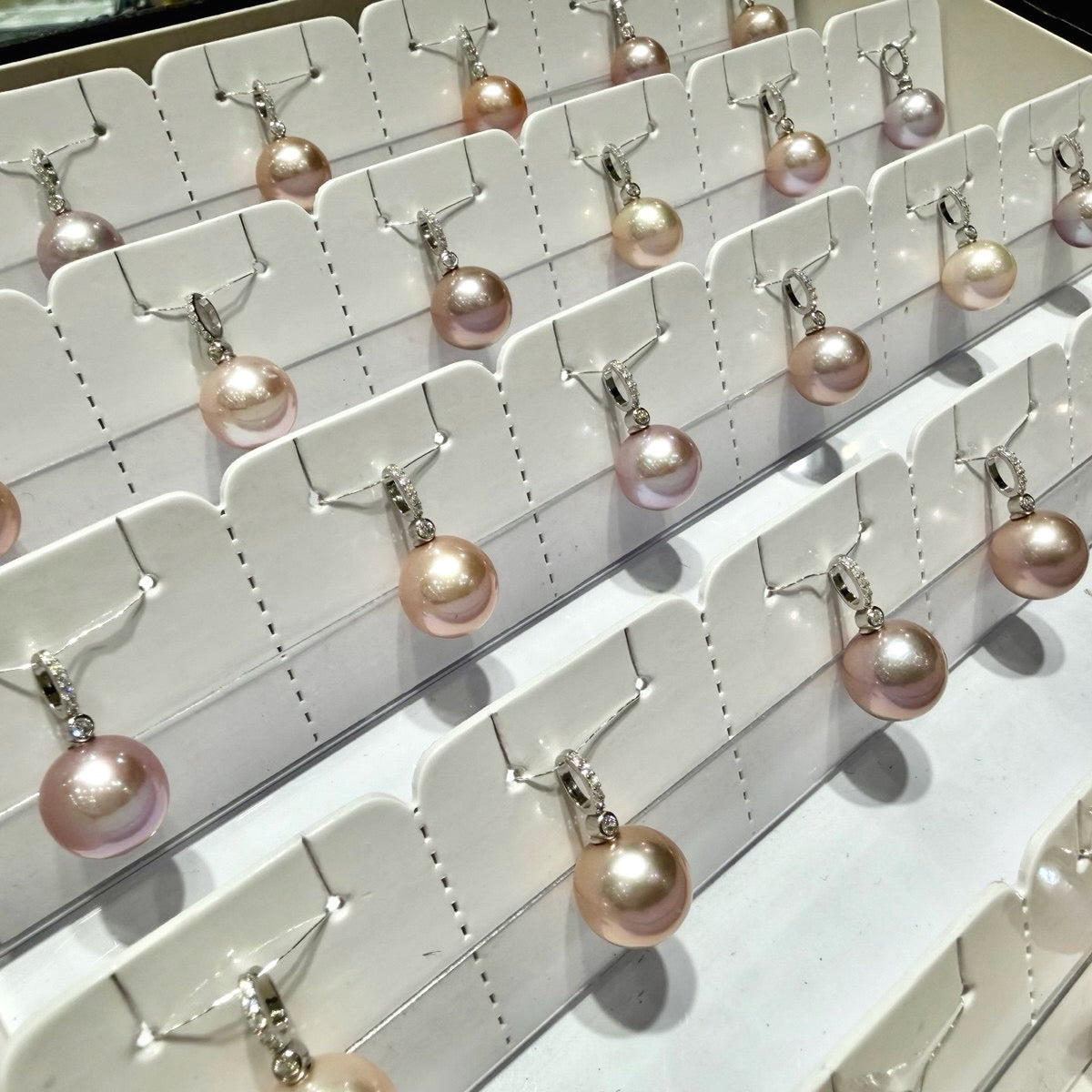 Manta Pink Sterling Silver Pearl Necklace, 12–13mm featuring 12–13mm manta pink freshwater edison pearl