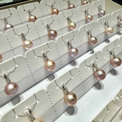 Manta Pink Sterling Silver Pearl Necklace, 12–13mm featuring 12–13mm manta pink freshwater edison pearl