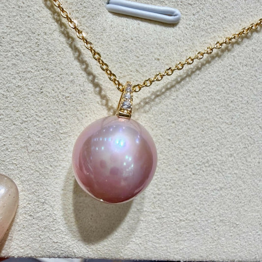 Manta Pink Gold Pearl Necklace, 12–13mm featuring 12–13mm manta pink freshwater edison pearl