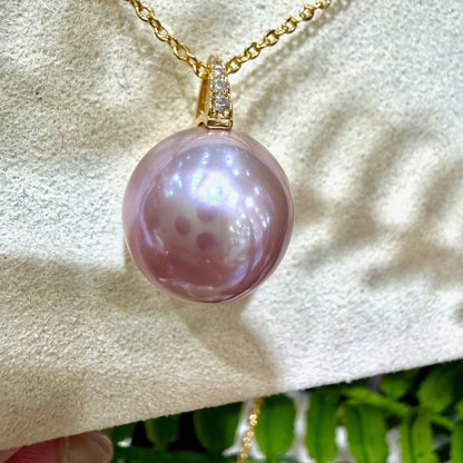Manta Pink Gold Pearl Necklace, 12–13mm featuring 12–13mm manta pink freshwater edison pearl