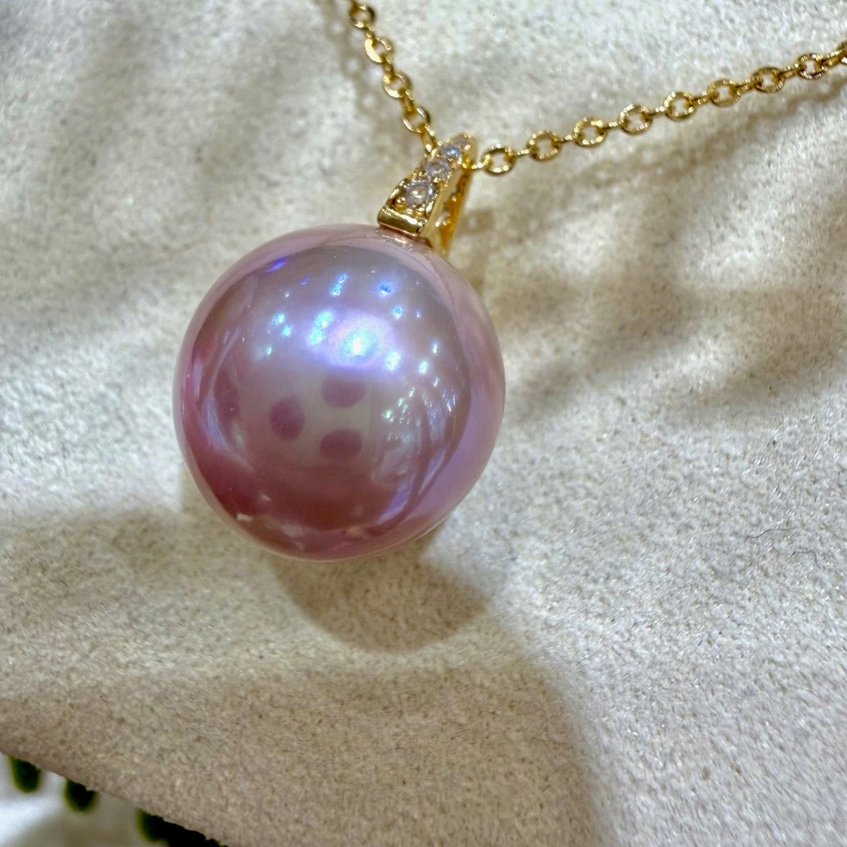 Manta Pink Gold Pearl Necklace, 12–13mm featuring 12–13mm manta pink freshwater edison pearl
