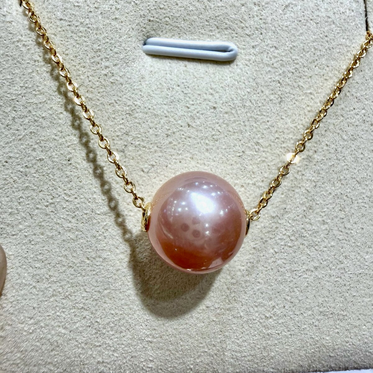 Manta Pink Edison Pearl Slider Necklace,, 12–13mm featuring 12–13mm manta pink freshwater edison pearl