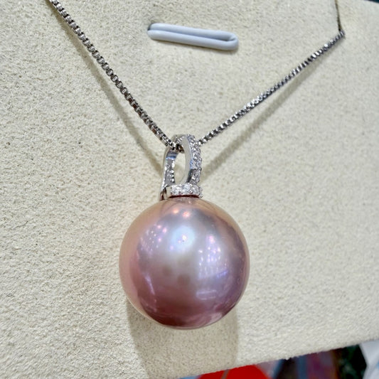 Large Manta Pink Freshwater Pearl Necklace, 14–15mm featuring 14–15mm manta pink freshwater edison pearl