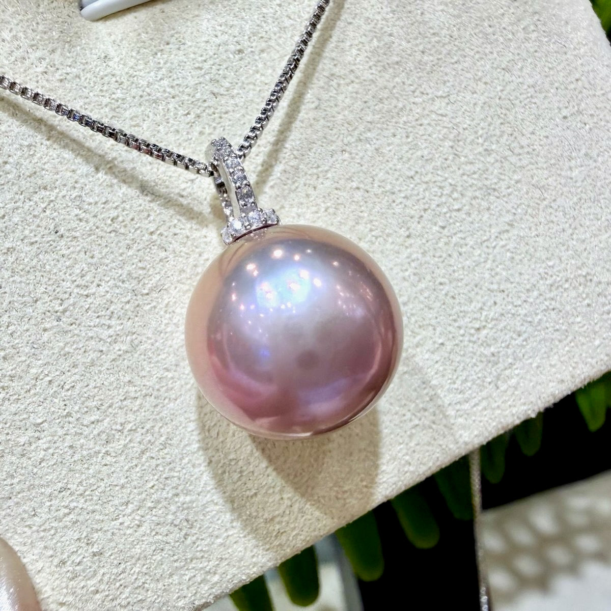 Large Manta Pink Freshwater Pearl Necklace, 14–15mm featuring 14–15mm manta pink freshwater edison pearl