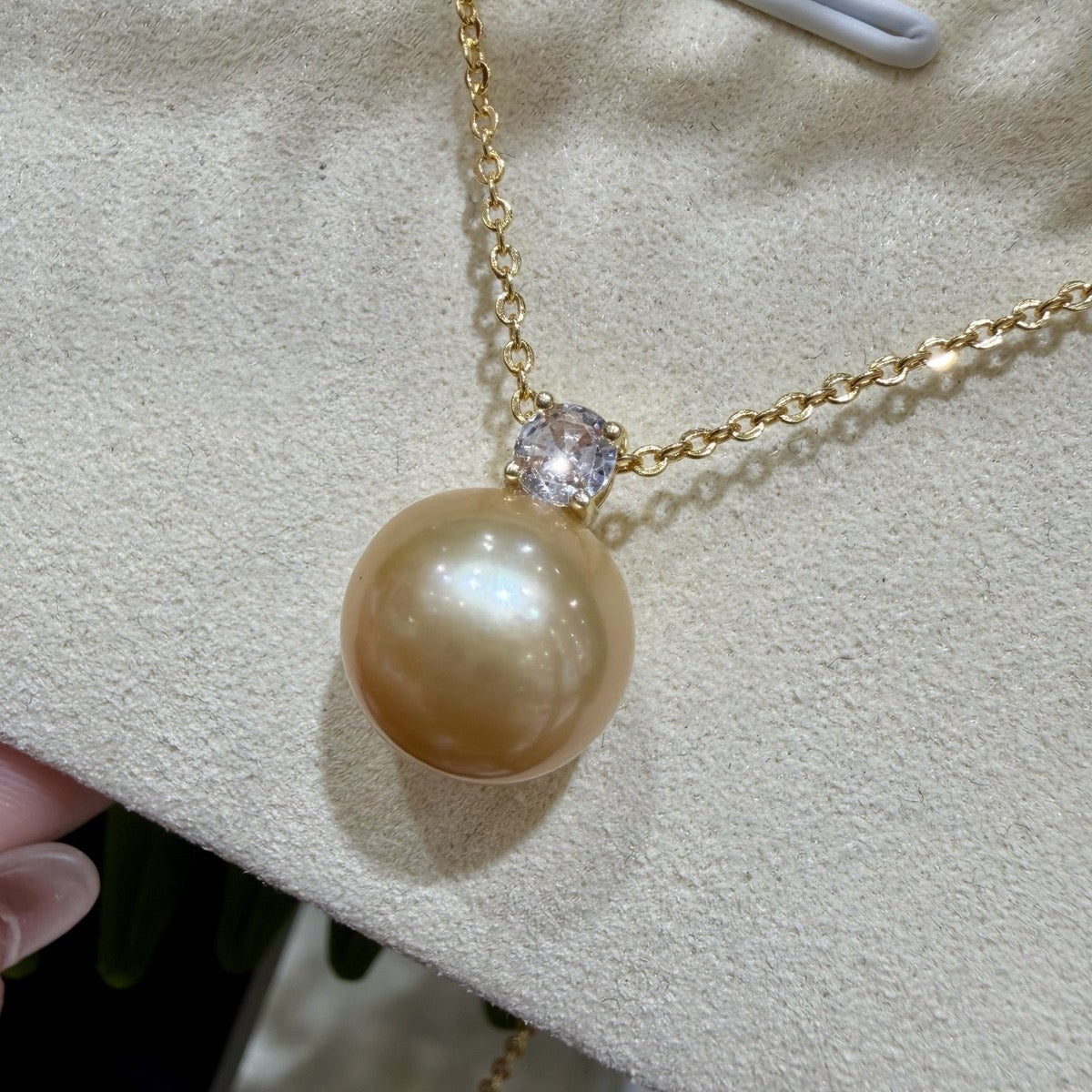 Golden Diana Freshwater Pearl Necklace, 11–12mm featuring 11–12mm gold freshwater pearl