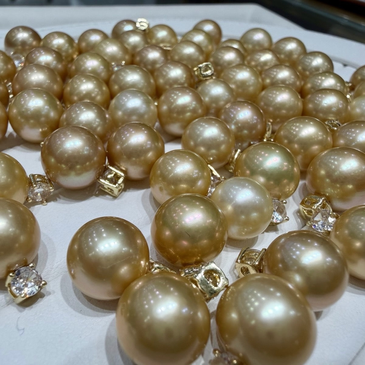 Golden Diana Freshwater Pearl Necklace, 11–12mm featuring 11–12mm gold freshwater pearl