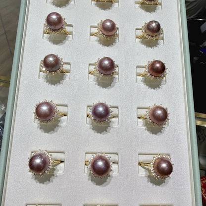 Sunflower Purple Pearl Ring, 13–14mm featuring 13–14mm purple freshwater edison pearl