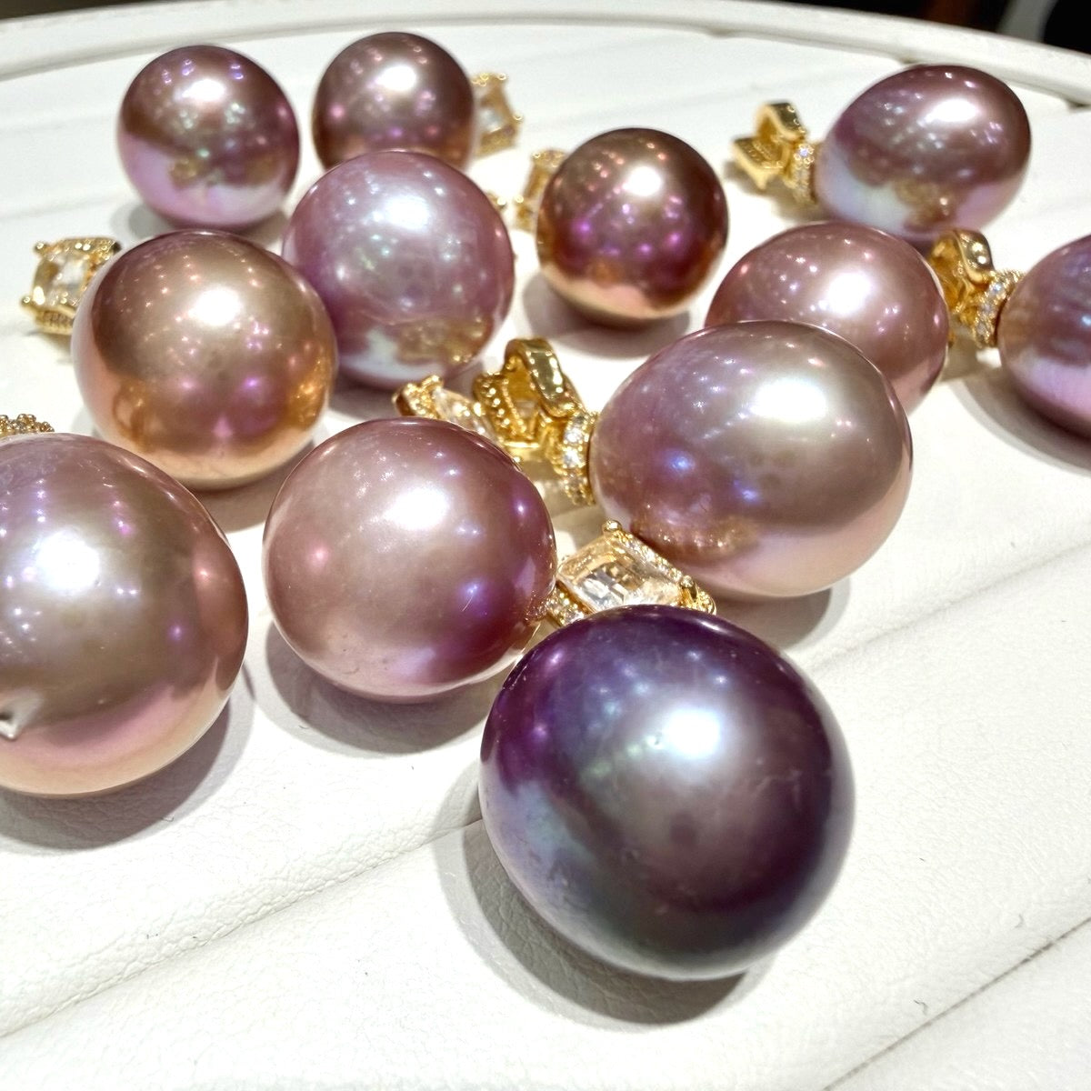 Large Oval Purple Freshwater Pearl Necklace,, 15–16mm featuring 15–16mm pink freshwater pearl