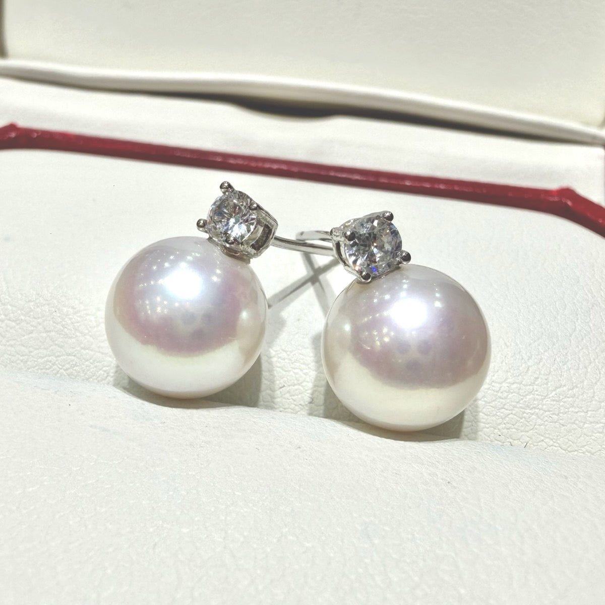 Luminous Diana-inspired Freshwater Pearl Stud Earrings,, 9–10mm featuring 9–10mm white freshwater pearl