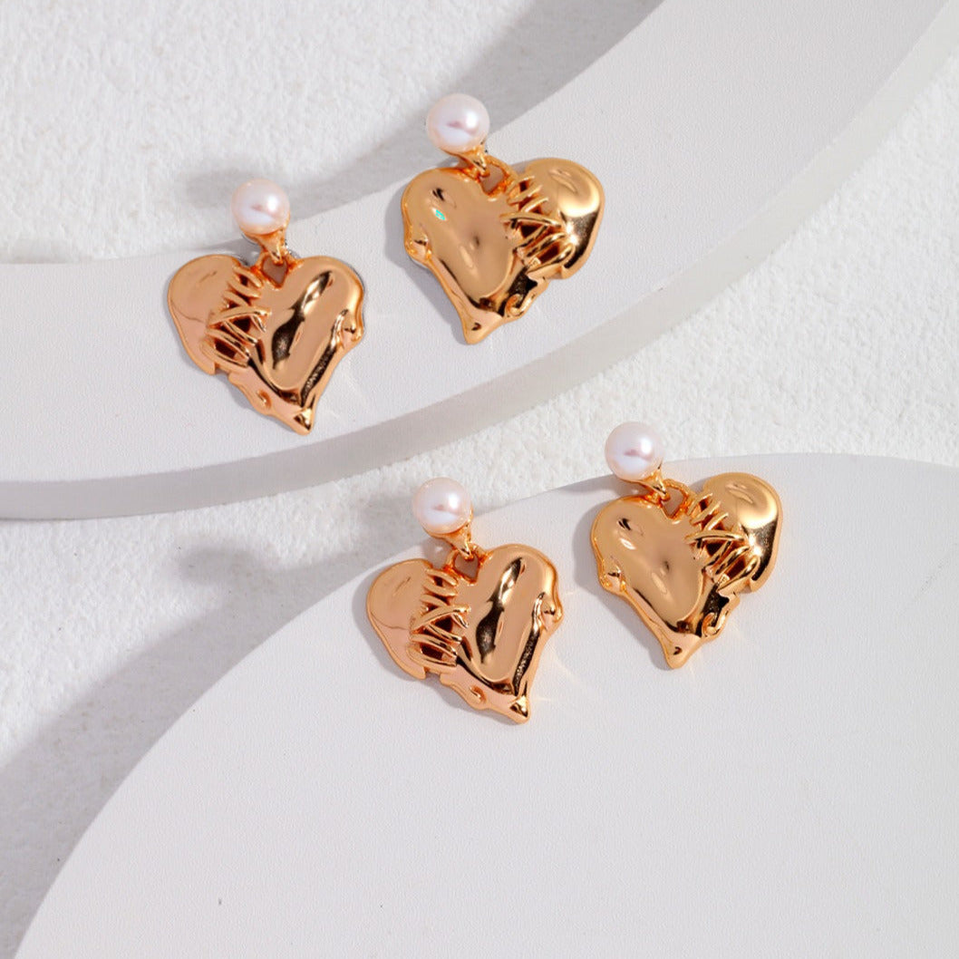 Love Hear Serise Heart Earings -18kGold Silver