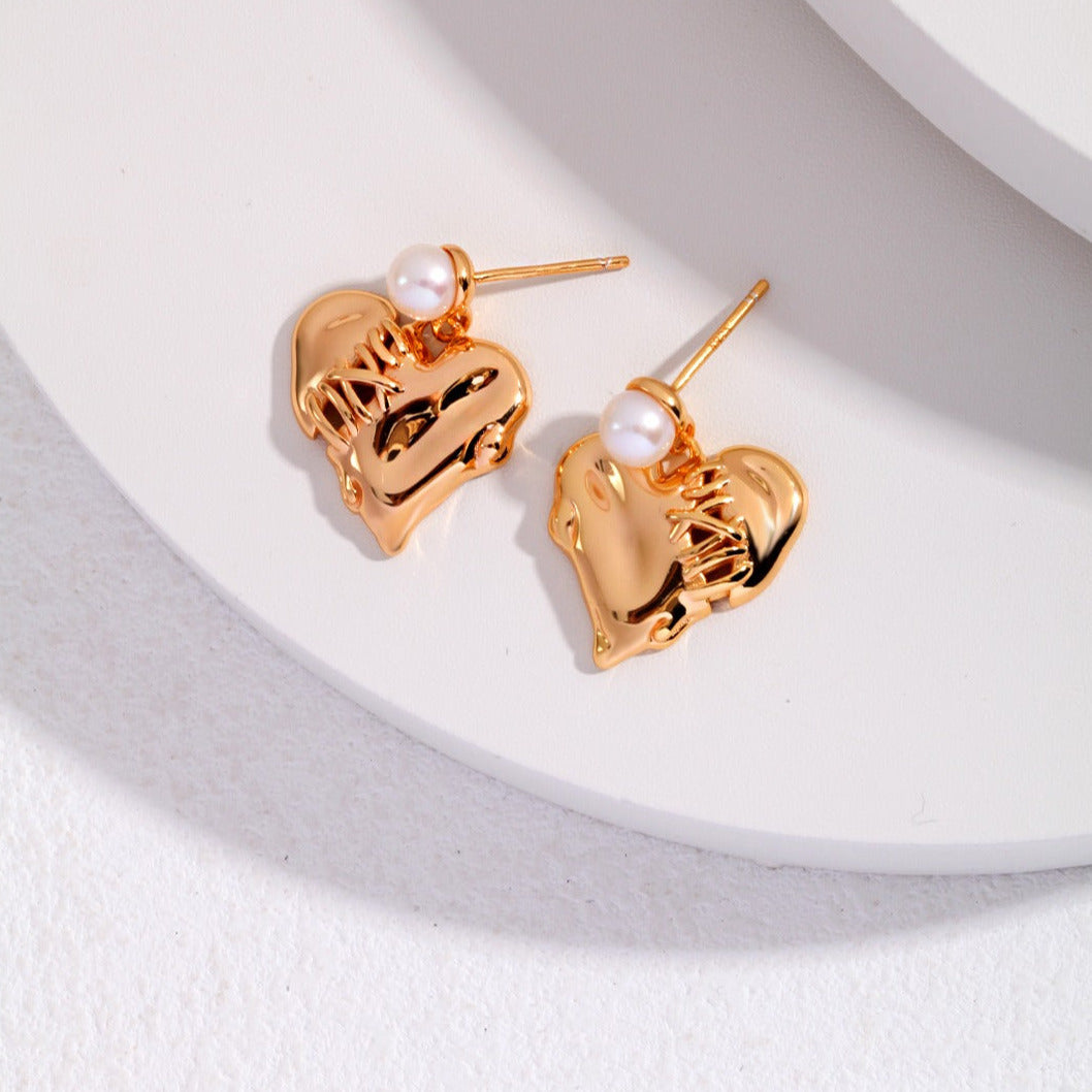 Love Hear Serise Heart Earings -18kGold Silver