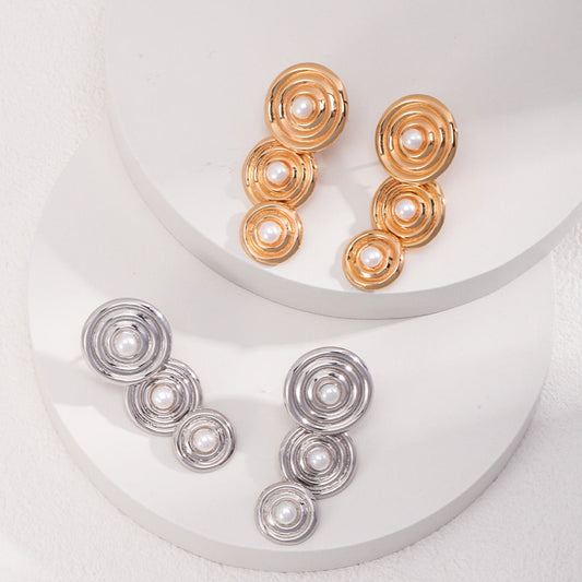 Lucky Target Circle Earrings- 18k gold on silver