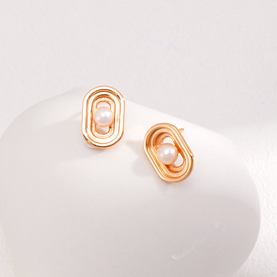 Paper Clip Earrings- 18k gold on silver