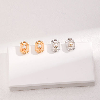 Paper Clip Earrings- 18k gold on silver